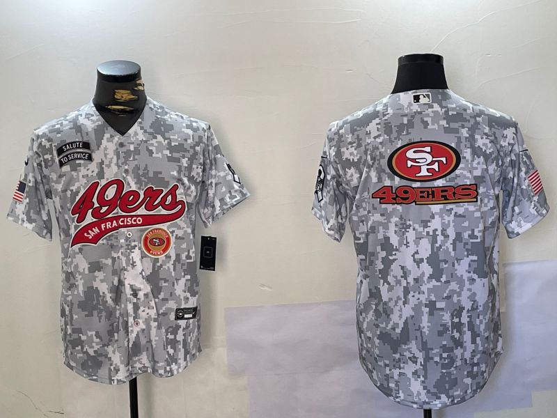 Men San Francisco 49ers Blank Nike Arctic Camo 2024 Salute to Service Limited NFL Jersey style 12